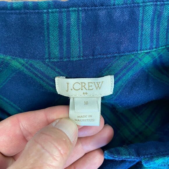 J.CREW Blue Green Plaid oversized shirt - Picture 6 of 6